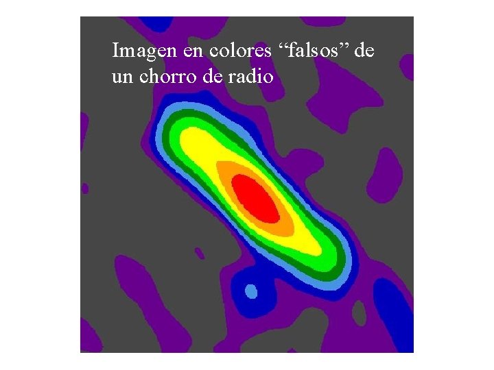 Imagen en colores “falsos” de un chorro de radio 