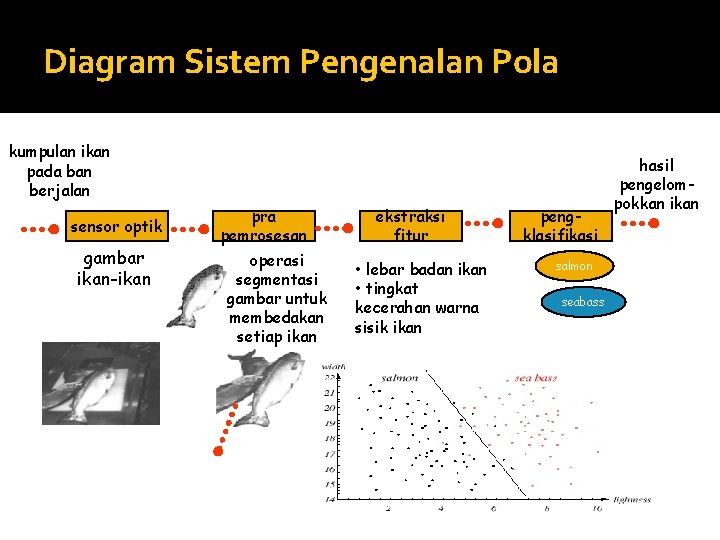 Diagram Sistem Pengenalan Pola kumpulan ikan pada ban berjalan sensor optik gambar ikan-ikan pra