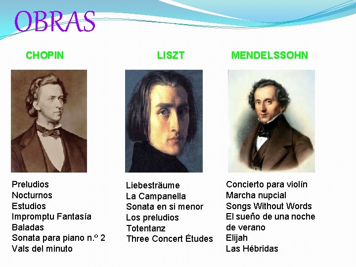 OBRAS CHOPIN Preludios Nocturnos Estudios Impromptu Fantasía Baladas Sonata para piano n. º 2