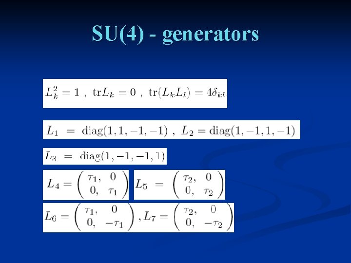 SU(4) - generators 