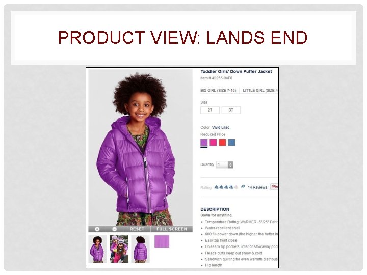 PRODUCT VIEW: LANDS END 