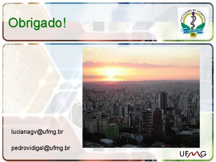 Obrigado! lucianagv@ufmg. br pedrovidigal@ufmg. br 