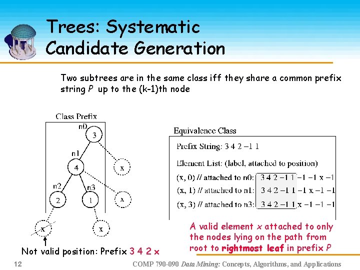 Trees: Systematic Candidate Generation Two subtrees are in the same class iff they share