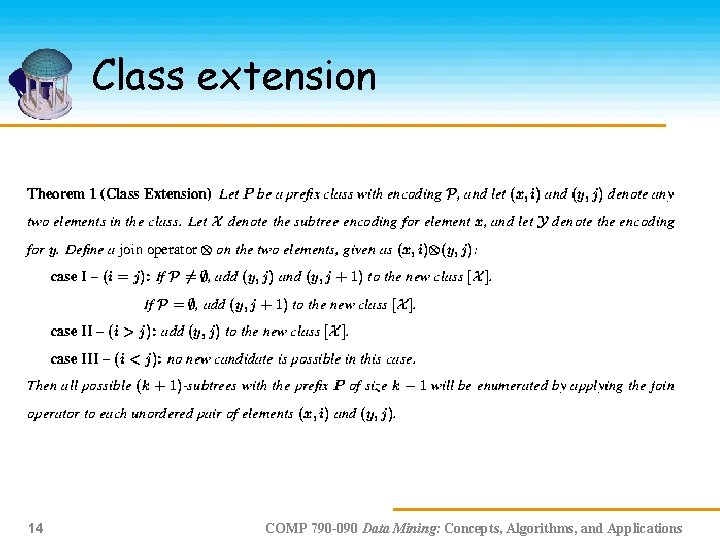 Class extension 14 COMP 790 -090 Data Mining: Concepts, Algorithms, and Applications 