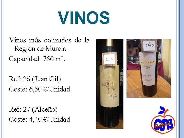 VINOS Vinos más cotizados de la Región de Murcia. Capacidad: 750 m. L Ref: