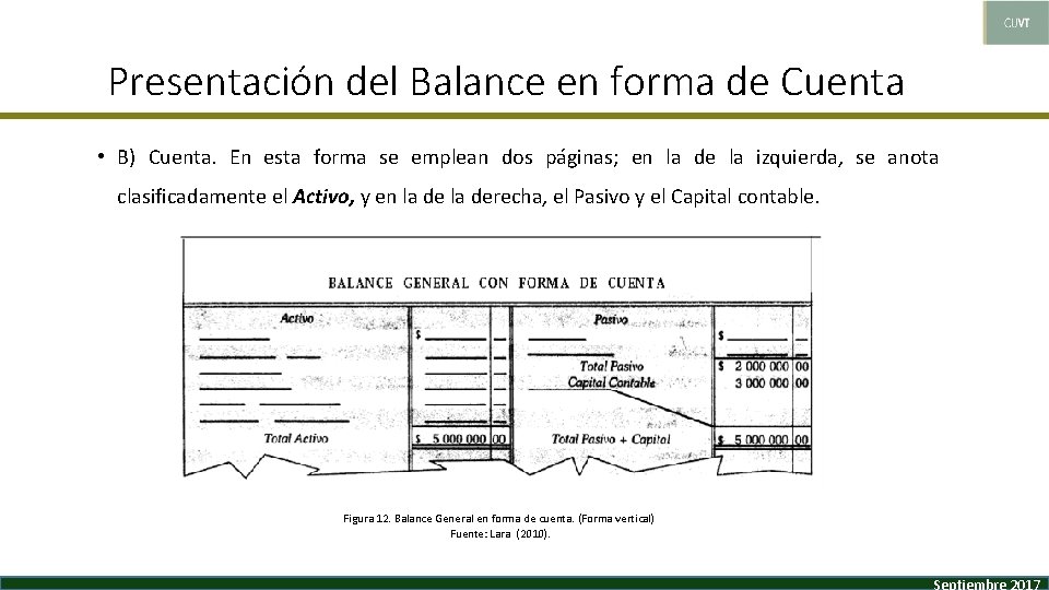 Presentación del Balance en forma de Cuenta • B) Cuenta. En esta forma se
