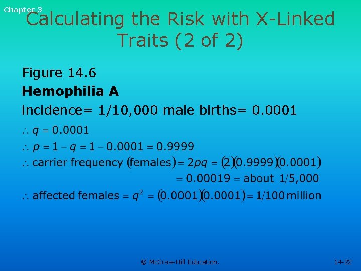 Chapter 3 Calculating the Risk with X-Linked Traits (2 of 2) Figure 14. 6