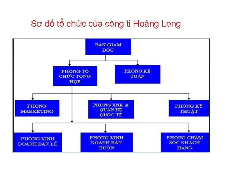 Sơ đồ tổ chức của công ti Hoàng Long 