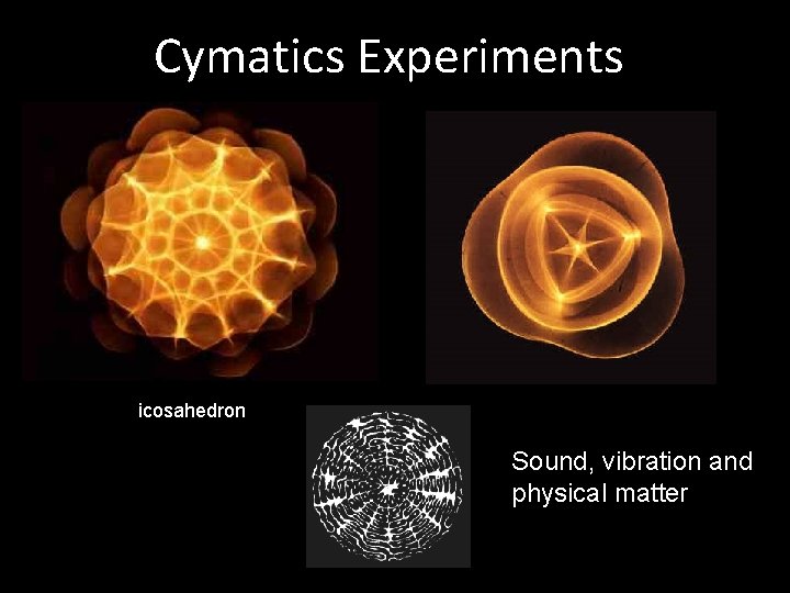 Cymatics Experiments icosahedron Sound, vibration and physical matter 