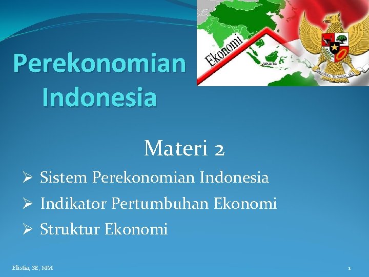 Perekonomian Indonesia Materi 2 Ø Sistem Perekonomian Indonesia Ø Indikator Pertumbuhan Ekonomi Ø Struktur