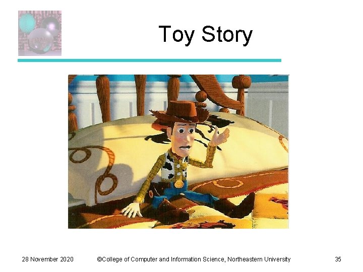 Toy Story 28 November 2020 ©College of Computer and Information Science, Northeastern University 35