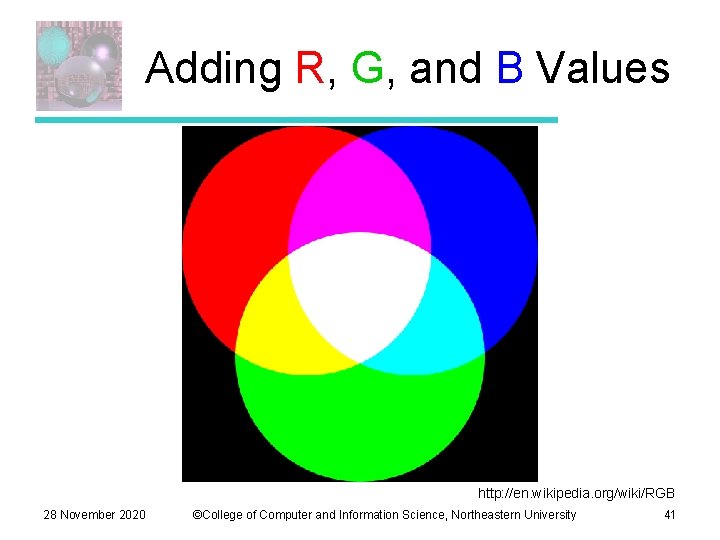 Adding R, G, and B Values http: //en. wikipedia. org/wiki/RGB 28 November 2020 ©College