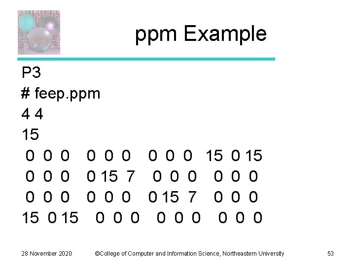 ppm Example P 3 # feep. ppm 4 4 15 0 0 0 15