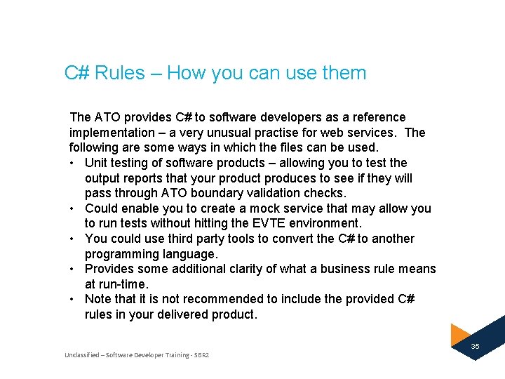 C# Rules – How you can use them The ATO provides C# to software