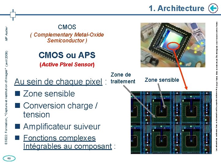 60 CMOS ( Complementary Metal-Oxide Semiconductor ) CMOS ou APS (Active Pixel Sensor) Au