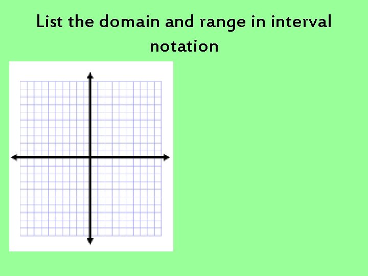 List the domain and range in interval notation 