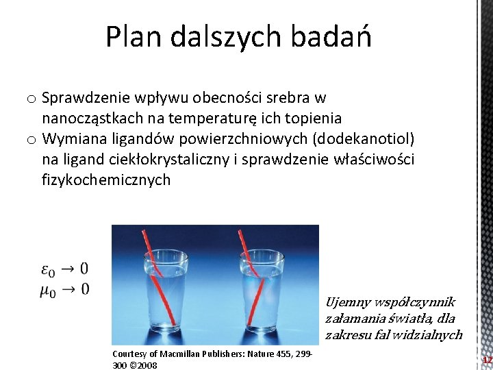 Plan dalszych badań o Sprawdzenie wpływu obecności srebra w nanocząstkach na temperaturę ich topienia