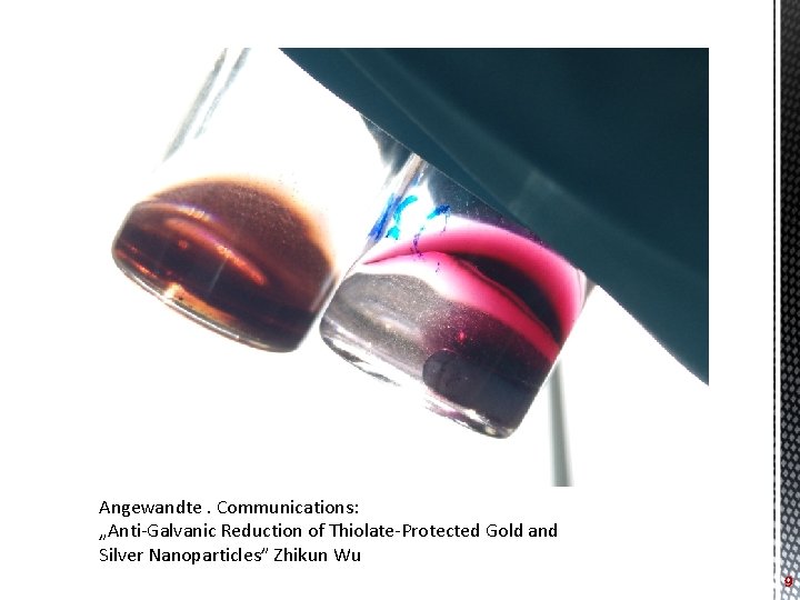 Angewandte. Communications: „Anti-Galvanic Reduction of Thiolate-Protected Gold and Silver Nanoparticles” Zhikun Wu 9 