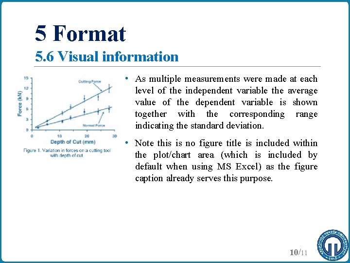 5 Format 5. 6 Visual information • As multiple measurements were made at each