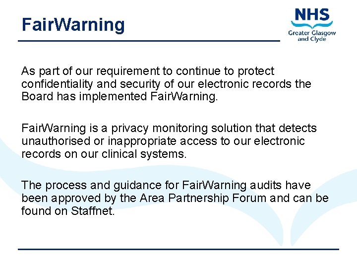 Fair. Warning As part of our requirement to continue to protect confidentiality and security