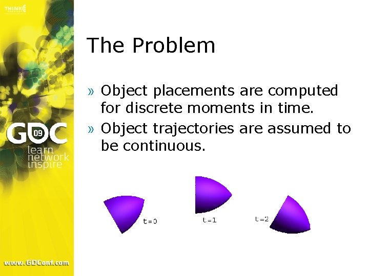 The Problem » Object placements are computed for discrete moments in time. » Object