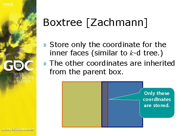 Boxtree [Zachmann] » Store only the coordinate for the inner faces (similar to k-d