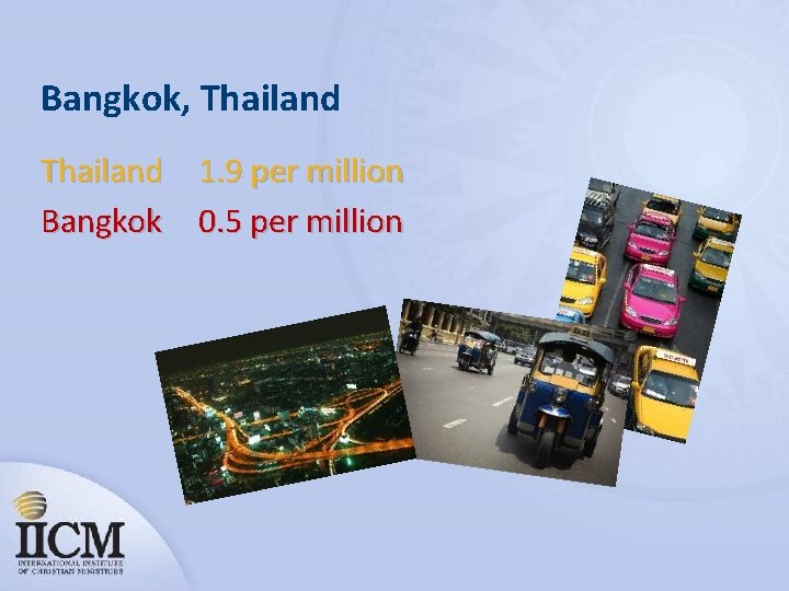 Bangkok, Thailand 1. 9 per million Bangkok 0. 5 per million 