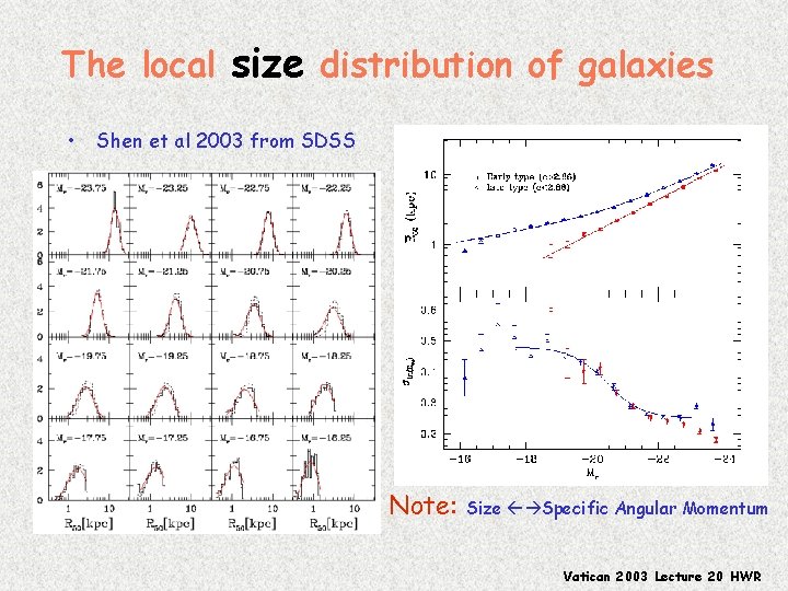 The local size distribution of galaxies • Shen et al 2003 from SDSS Note:
