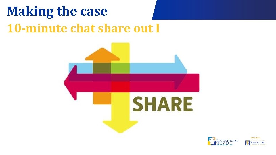 Making the case 10 -minute chat share out I 