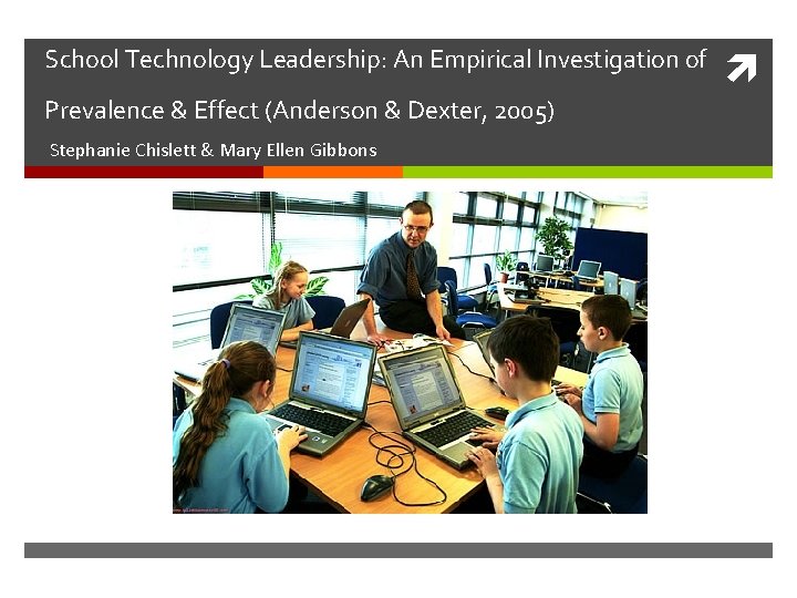 School Technology Leadership: An Empirical Investigation of Prevalence & Effect (Anderson & Dexter, 2005)