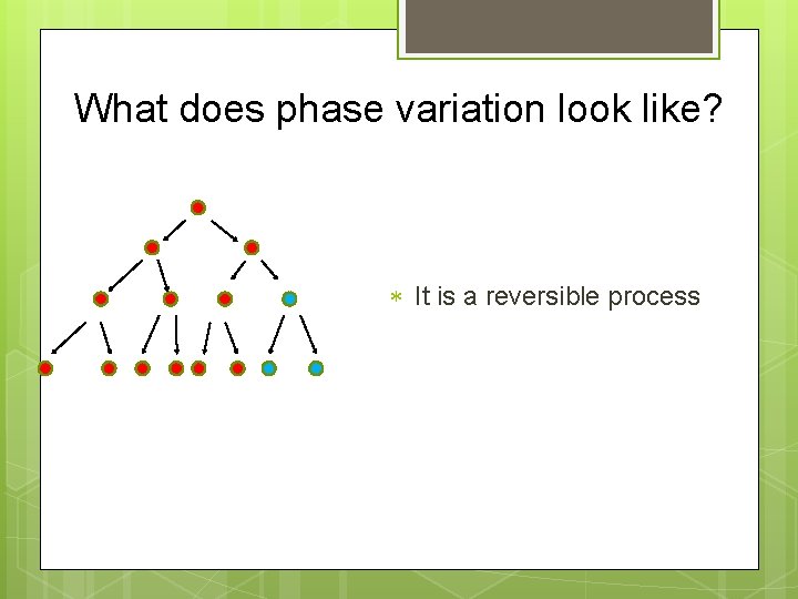 What does phase variation look like? It is a reversible process 