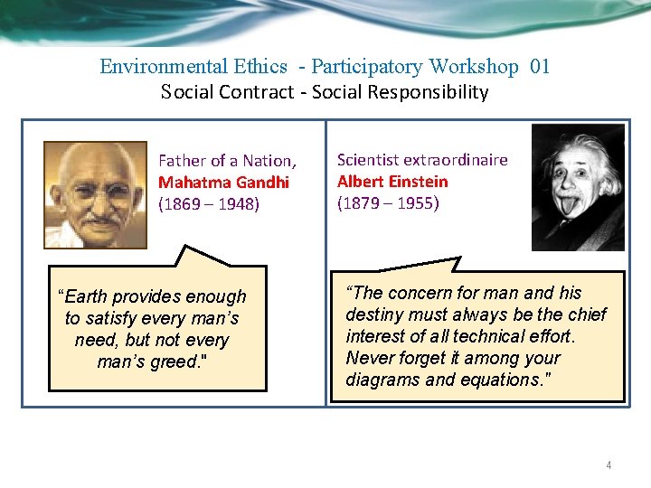 Environmental Ethics - Participatory Workshop 01 Social Contract - Social Responsibility Father of a