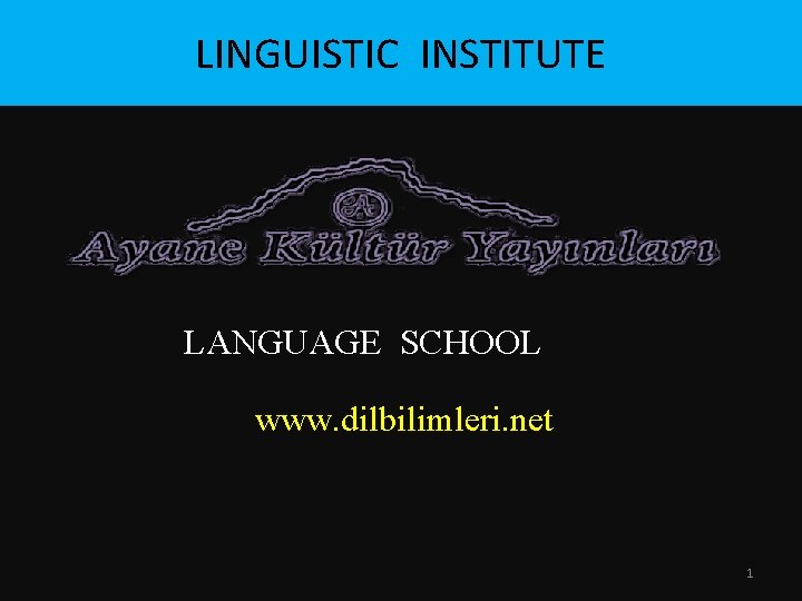 LINGUISTIC INSTITUTE LANGUAGE SCHOOL www. dilbilimleri. net 1 