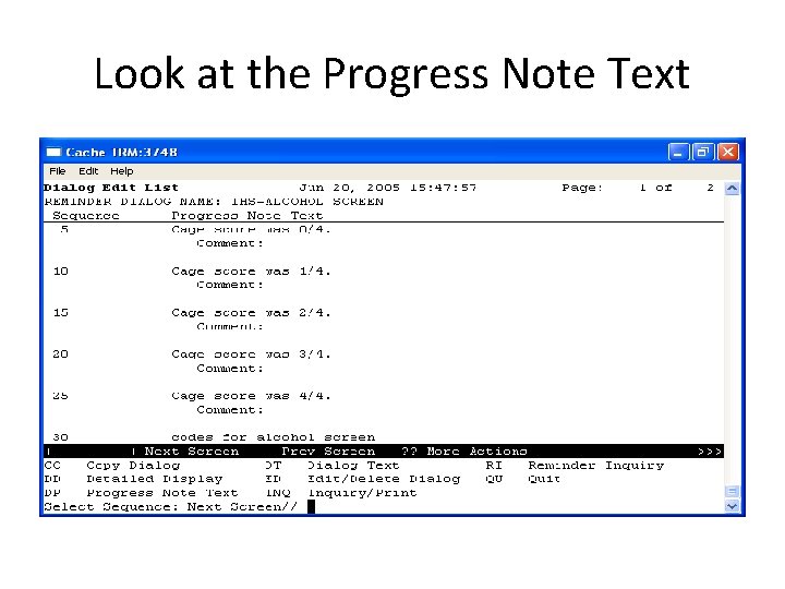 Look at the Progress Note Text 