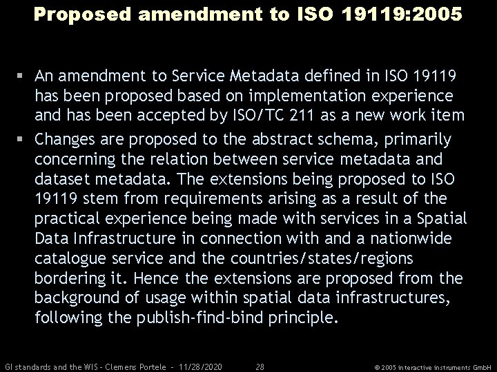 Proposed amendment to ISO 19119: 2005 § An amendment to Service Metadata defined in