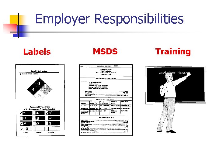 Employer Responsibilities Labels MSDS Training 