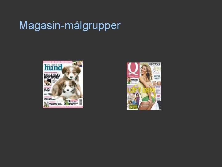 Magasin-målgrupper Magasin-målgrupper