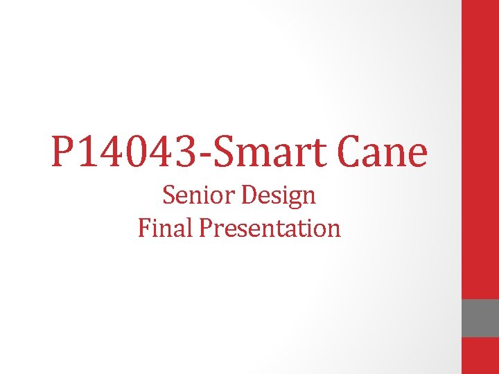 P 14043 -Smart Cane Senior Design Final Presentation 