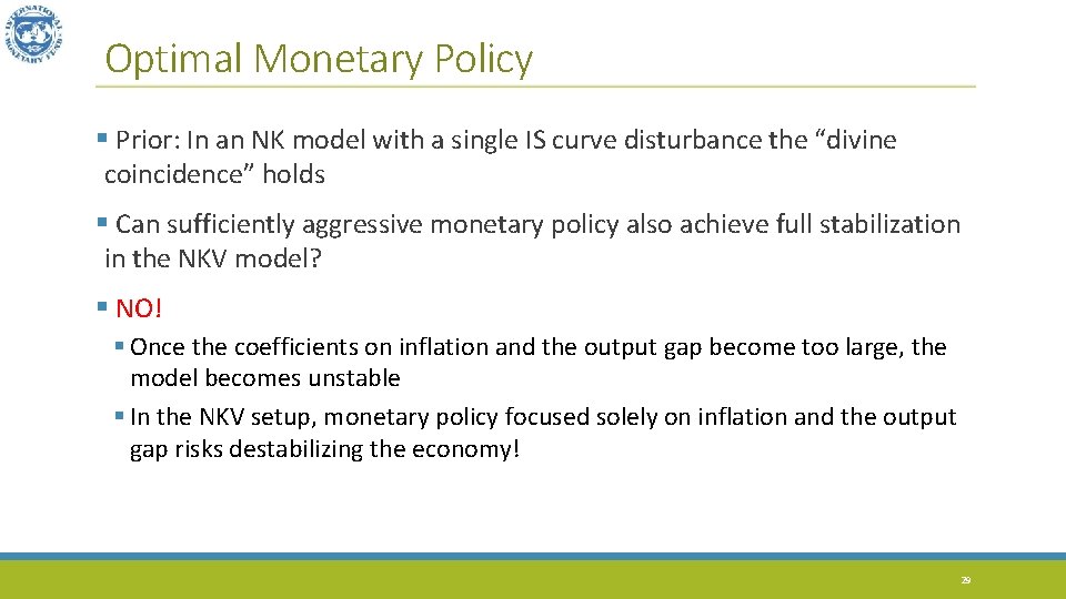 Optimal Monetary Policy § Prior: In an NK model with a single IS curve