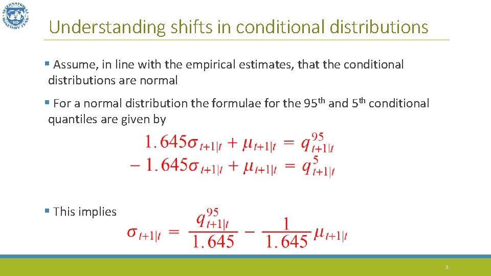 Understanding shifts in conditional distributions § Assume, in line with the empirical estimates, that