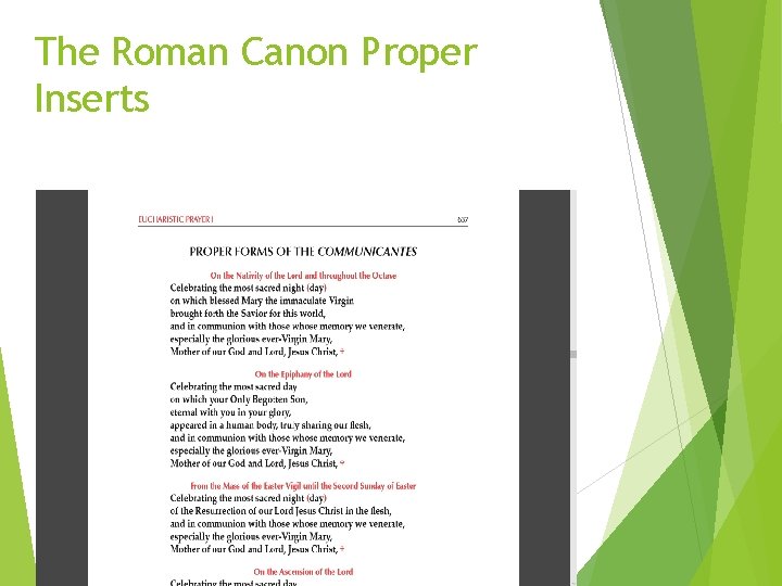 The Roman Canon Proper Inserts 