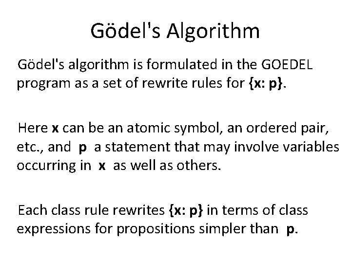 The Goedel Program New Orleans Meeting 1067 Of