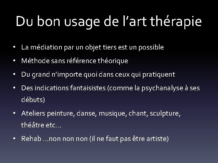 Du bon usage de l’art thérapie • La médiation par un objet tiers est