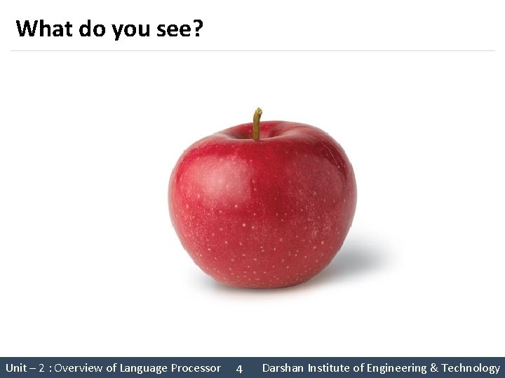 What do you see? Unit – 2 : Overview of Language Processor System Programming