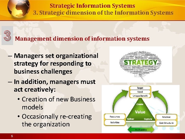 Strategic Information Systems 3. Strategic dimension of the Information Systems 3 Management dimension of