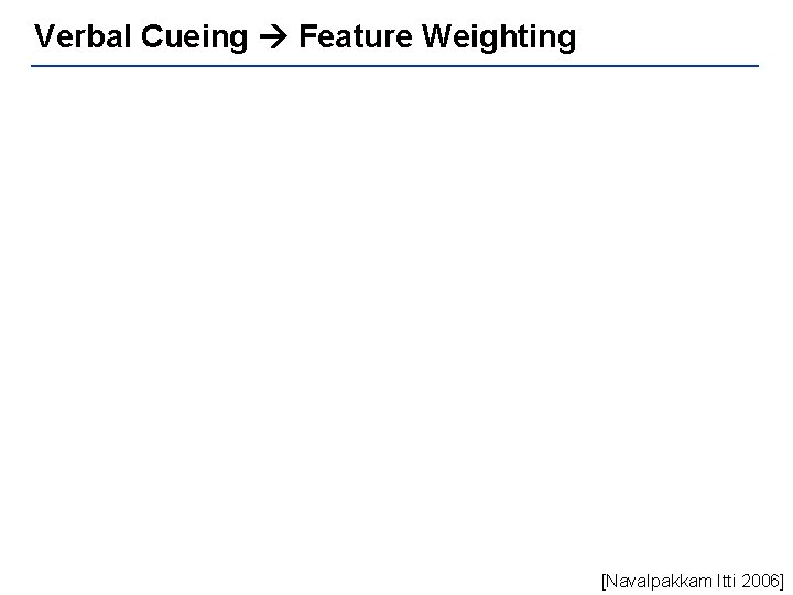 Verbal Cueing Feature Weighting [Navalpakkam Itti 2006] 