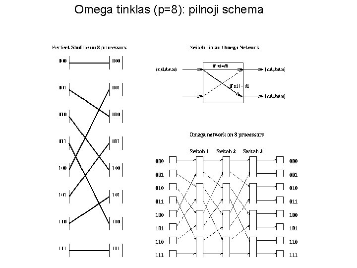 Omega tinklas (p=8): pilnoji schema 