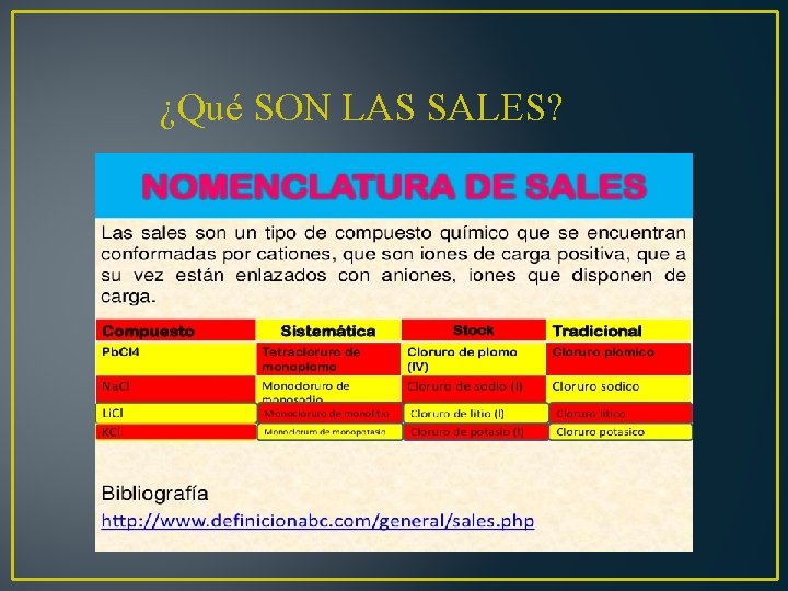 ¿Qué SON LAS SALES? 