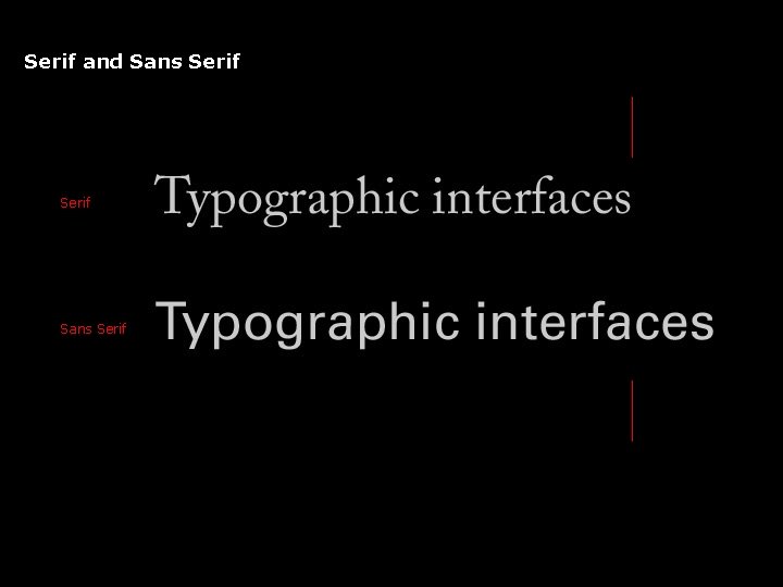 Serif and Sans Serif 