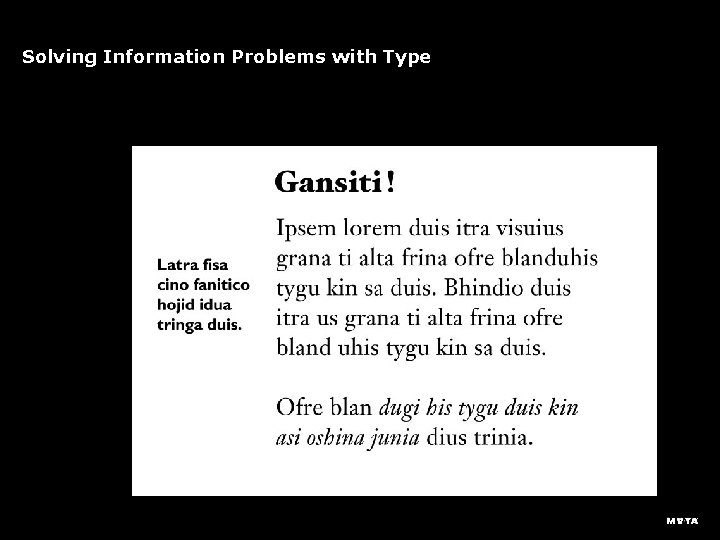 Solving Information Problems with Type 